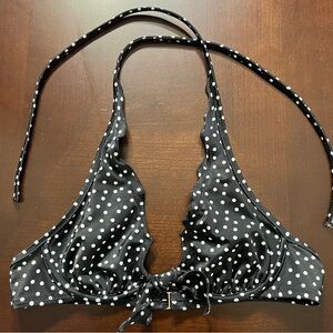 NWOT Victoria’s Secret Black and White Polka Dot Bikini Top Sz S